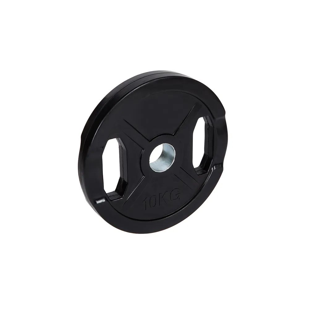 Hantelscheibe 50mm 1.25 - 25 kg Guss gummiert mit Griff Gewichtsscheibe schwarz